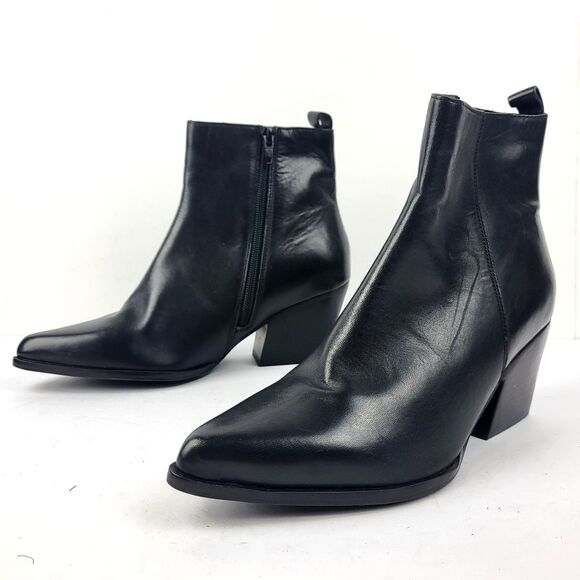 Seychelles Shining Star Women's Leather Ankle Boots Black Size 7.5 - Picture 1 of 15